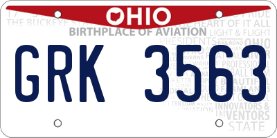 OH license plate GRK3563