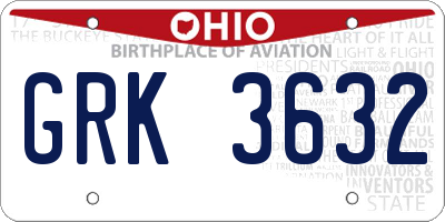 OH license plate GRK3632