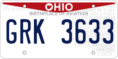 OH license plate GRK3633