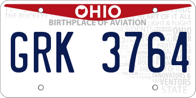 OH license plate GRK3764