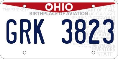 OH license plate GRK3823