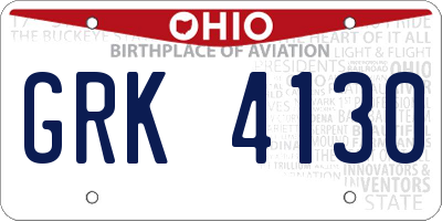 OH license plate GRK4130
