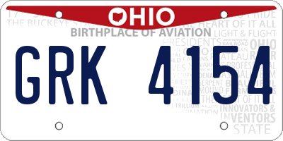 OH license plate GRK4154