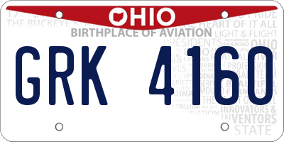 OH license plate GRK4160