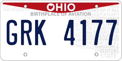 OH license plate GRK4177