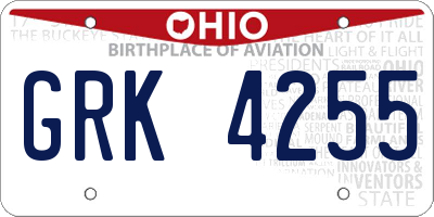 OH license plate GRK4255