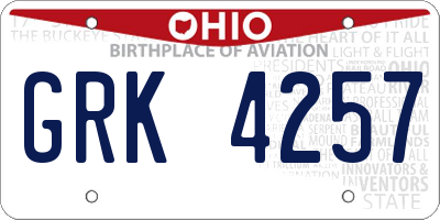 OH license plate GRK4257