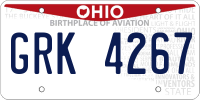 OH license plate GRK4267