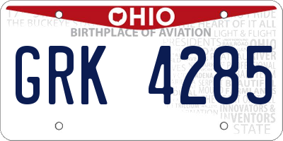 OH license plate GRK4285