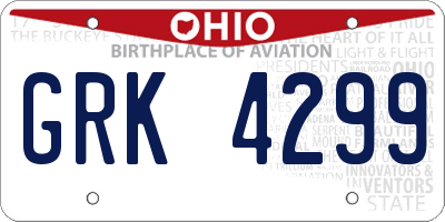 OH license plate GRK4299