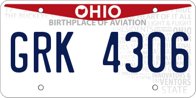 OH license plate GRK4306