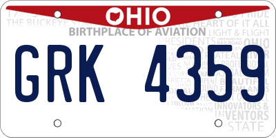 OH license plate GRK4359