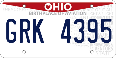 OH license plate GRK4395