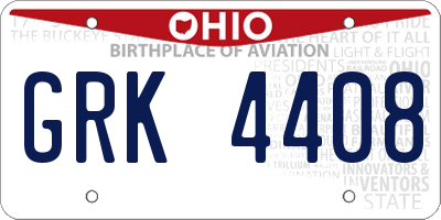 OH license plate GRK4408