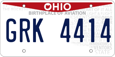 OH license plate GRK4414