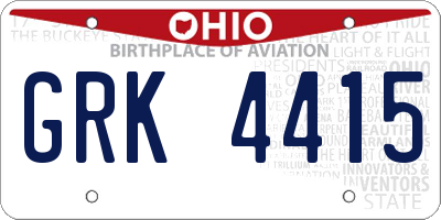 OH license plate GRK4415