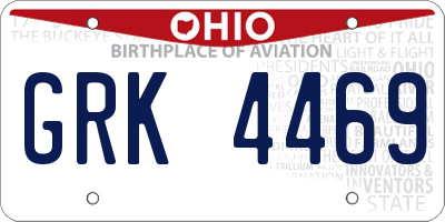 OH license plate GRK4469