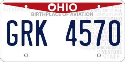 OH license plate GRK4570