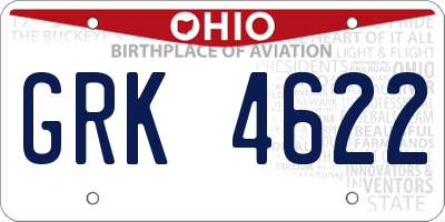 OH license plate GRK4622