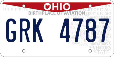 OH license plate GRK4787