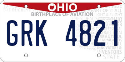 OH license plate GRK4821