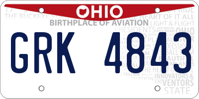 OH license plate GRK4843