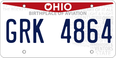 OH license plate GRK4864