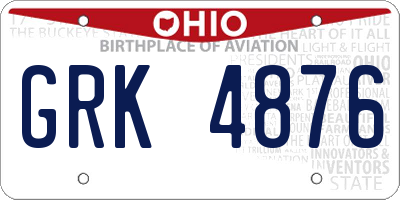 OH license plate GRK4876