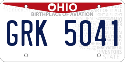 OH license plate GRK5041