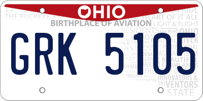 OH license plate GRK5105