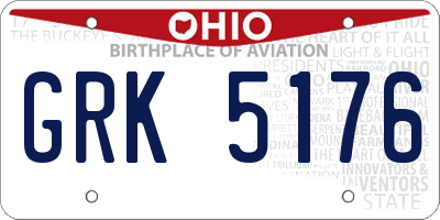 OH license plate GRK5176