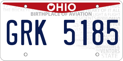 OH license plate GRK5185