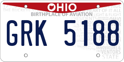 OH license plate GRK5188