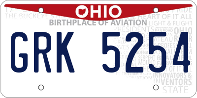 OH license plate GRK5254
