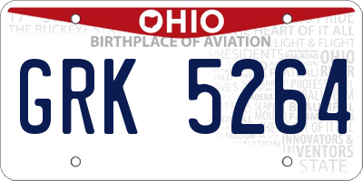 OH license plate GRK5264