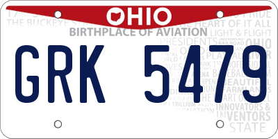 OH license plate GRK5479