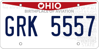 OH license plate GRK5557
