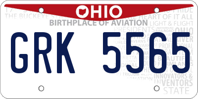 OH license plate GRK5565