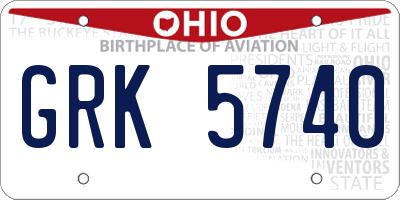 OH license plate GRK5740