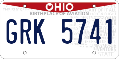 OH license plate GRK5741
