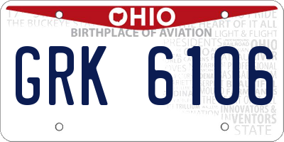 OH license plate GRK6106