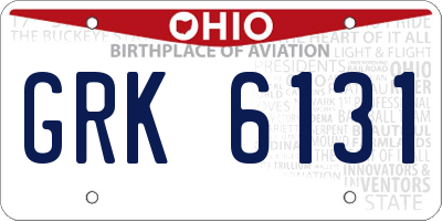 OH license plate GRK6131