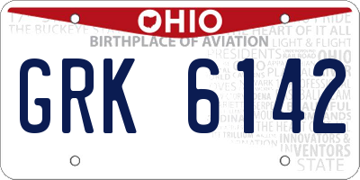 OH license plate GRK6142