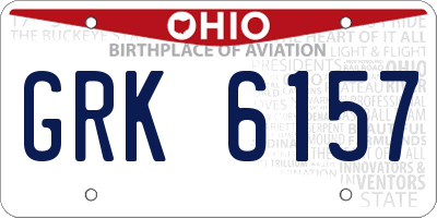 OH license plate GRK6157