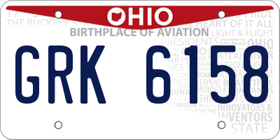 OH license plate GRK6158