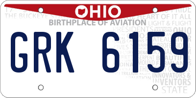 OH license plate GRK6159