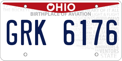 OH license plate GRK6176