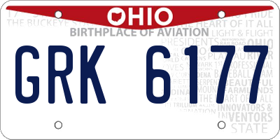 OH license plate GRK6177