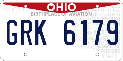 OH license plate GRK6179