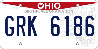 OH license plate GRK6186